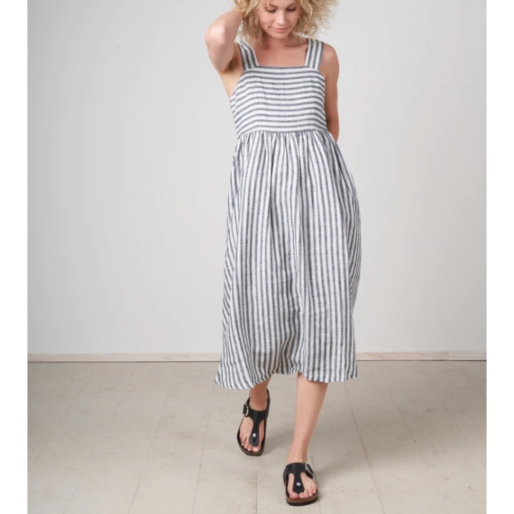 7115 by Szeki Summer Sundress in wide stripe NWT